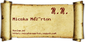 Micska Márton névjegykártya