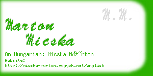 marton micska business card